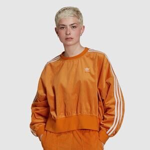 Adidas Adicolor Classics Corded Velour Oversize Sweatshirt Focus Orange Large